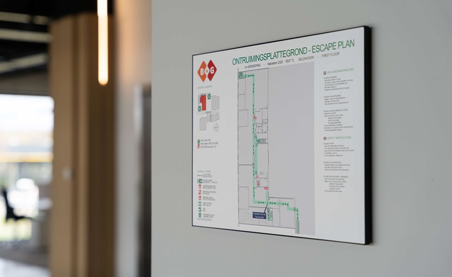 Ontruimingsplattegrond wordt getekend